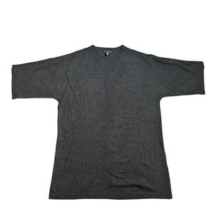 Eileen Fisher Merino Wool Tunic Blouse Gray Women's Size Large